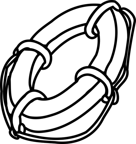 Clip art of lifebelt in black and white