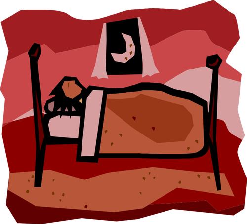 Vector illustration of person sleeping