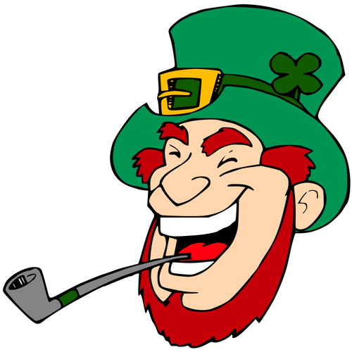 Laughing leprechaun vector image