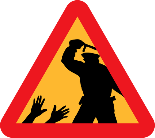 Police brutality vector sign