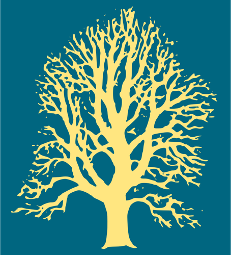 नीबू का पेड़ पीले सिल्हूट वेक्टर छवि