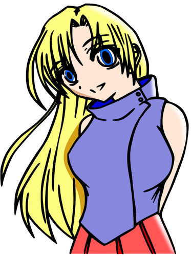 Vector image of manga style cartoon girl