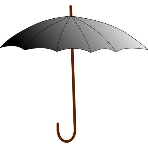 מטריה בגווני אפור עם גרפיקה וקטורית מקל חום