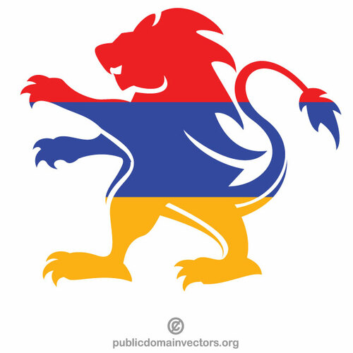 Bandera armenia león heráldico
