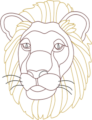 Tête de Lion image vectorielle livre à colorier