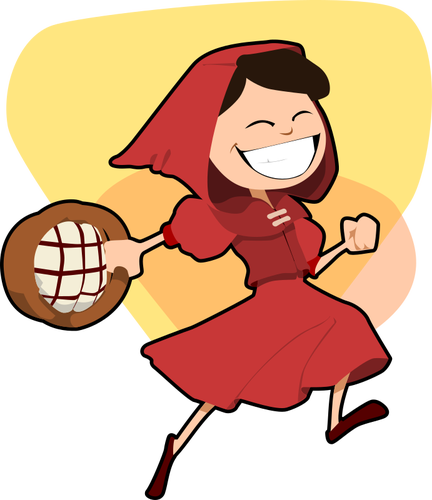 Vector illustraties van gelukkig little Red Riding Hood