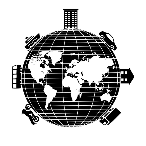 Globus-Transportsysteme-Vektor-illustration