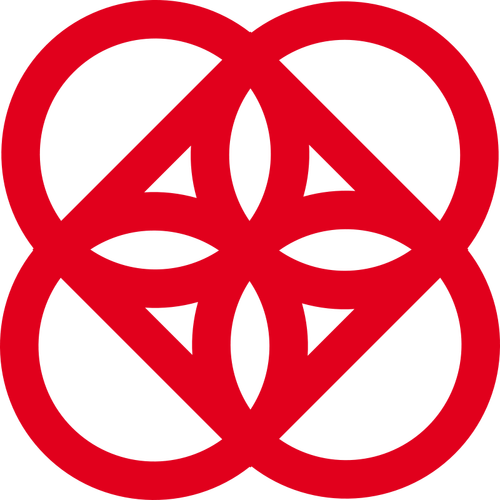 Rote Logo-Idee-Vektor-Bild