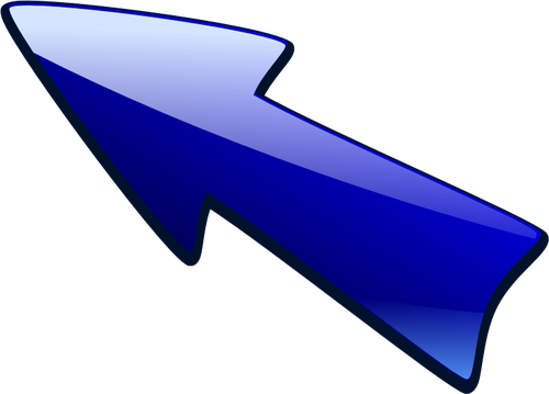 Голубая стрелка вверх левой векторное изображение