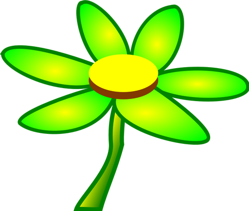 Vektori clipart tuoreesta vihreästä kukasta