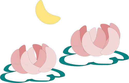 Water lily and moon