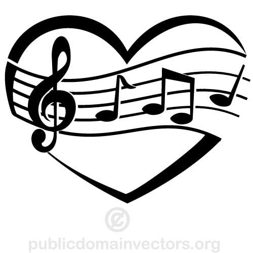 Music of the heart vector clip art