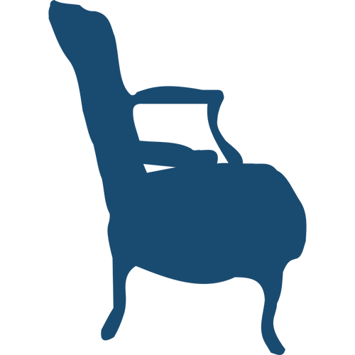 कम कुर्सी सिल्हूट वेक्टर छवि