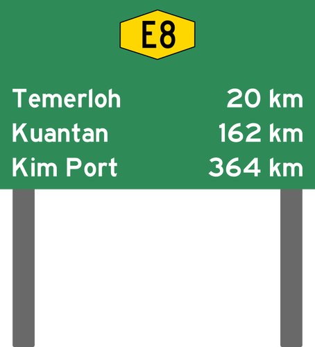 Simbolo di distanza superstrada Malesia