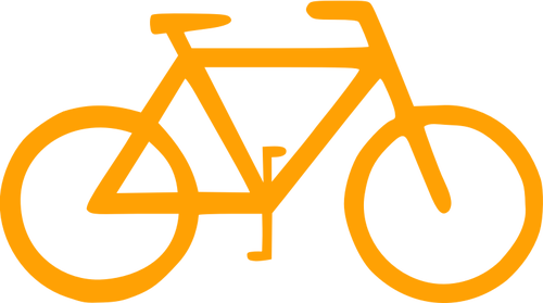 黄色の自転車のシルエット ベクトル画像