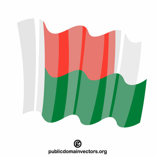 Флаг Мадагаскара развевается