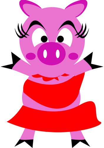 Madame pig vector image