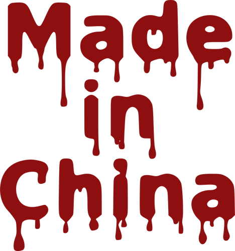 Made in China bloody sign vector image