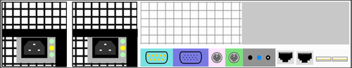 Desktop computer ports vector image