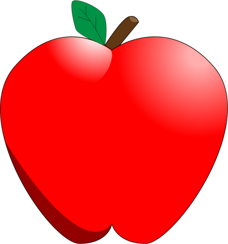 Мультфильм красное яблоко векторные картинки