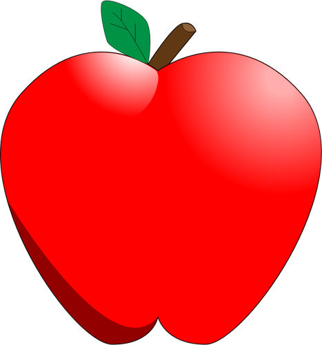 Bande dessinée rouge pomme vector clipart