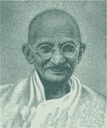 Vektorové kreslení portrétu o Gándhím
