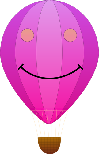 Imagen sonriente de vector globo rosado