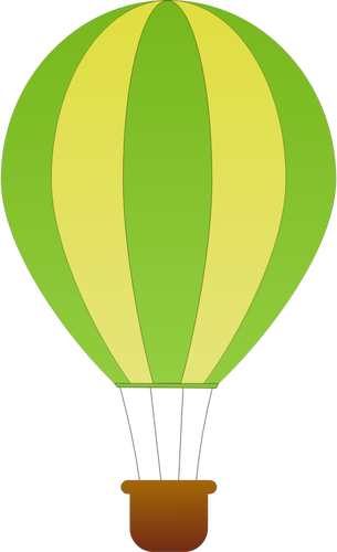 Dikey şeritler yeşil ve sarı sıcak hava balonu vektör çizim