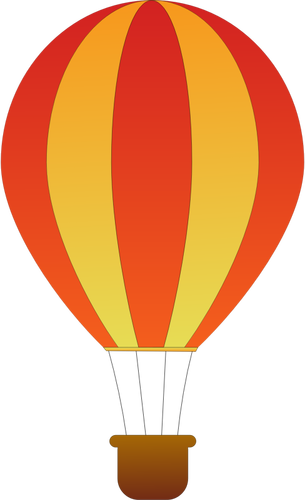 Svislé červené a žluté pruhy horkovzdušný balón vektorové ilustrace