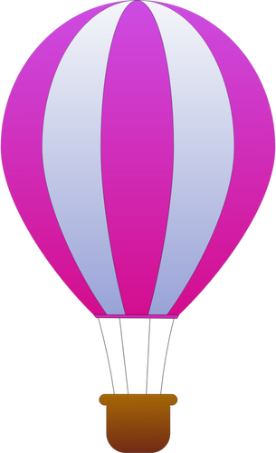 Image vectorielle de rayures verticales de rose et gris hot air balloon