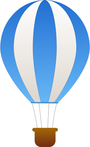 Vertical blue and gray stripes hot air balloon vector graphics