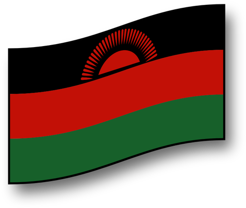 Wapperende vlag van Malawi vector afbeelding