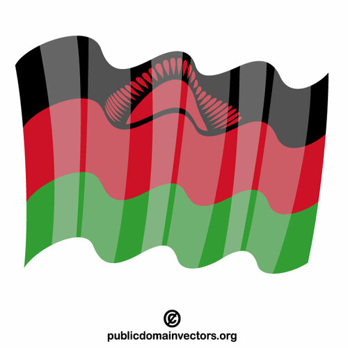 Malawi vifter med flagg