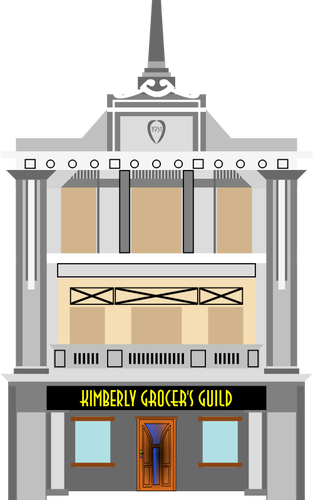 Vector clip art of grocery shop building