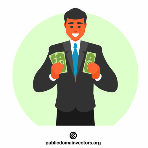 Man counts money