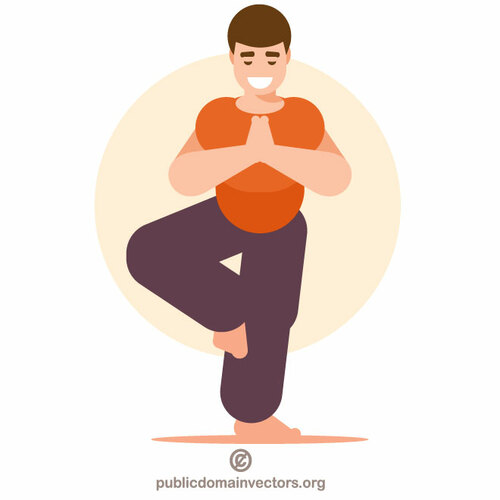 Man doing yoga clip art