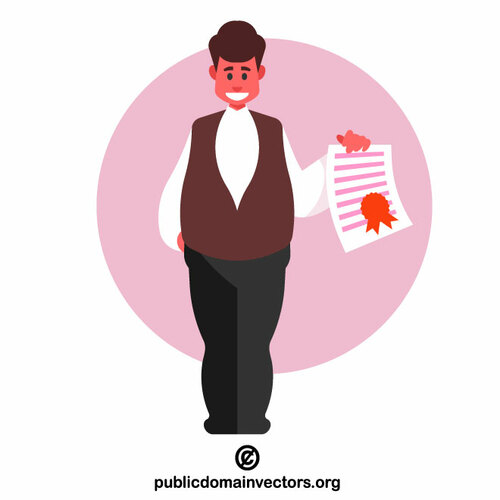 Man holding an educational certificate