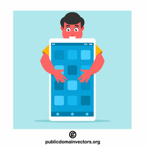 Man holding a smartphone