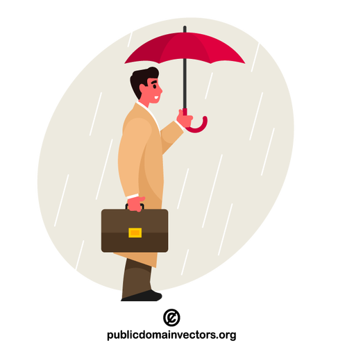 Hombre de negocios con un paraguas