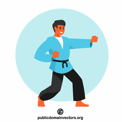 Karate fighter posing