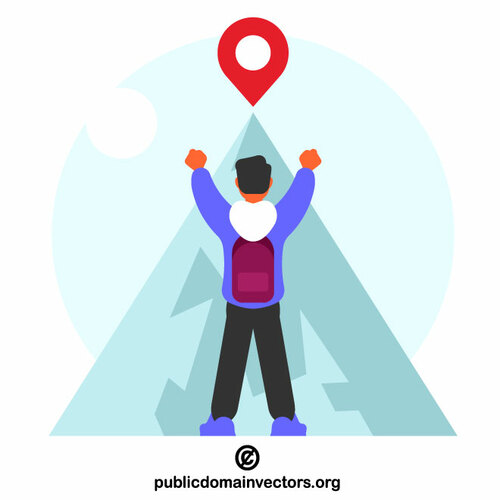 Man looking at mountain