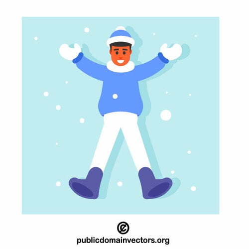 Man lying in the snow