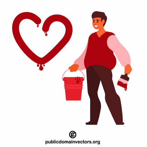 Man painted heart icon