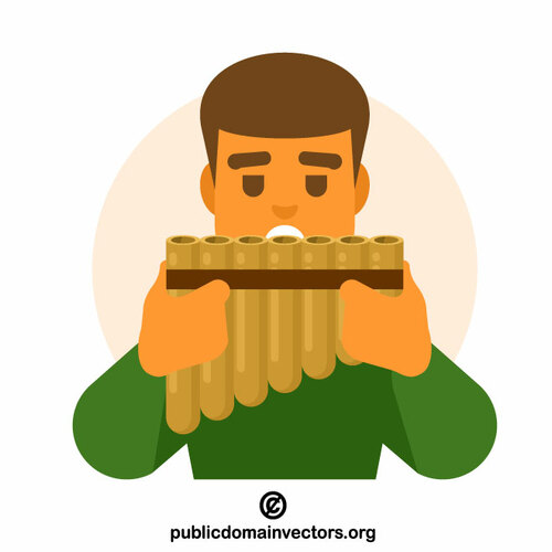 Man playing a panpipe