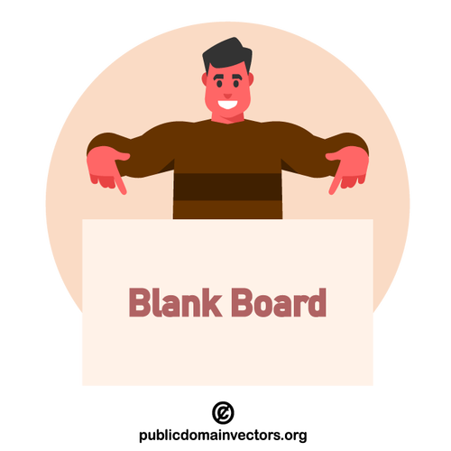 Man pointing at a blank board