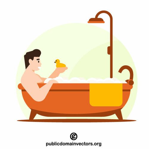 Man relaxing in a bathtub