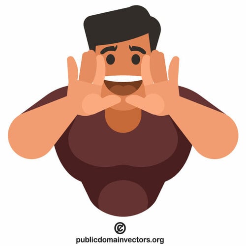 Man shouting vector clip art