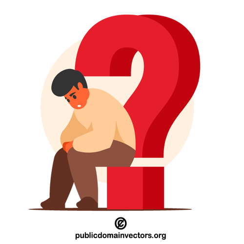 Man sitting on question mark