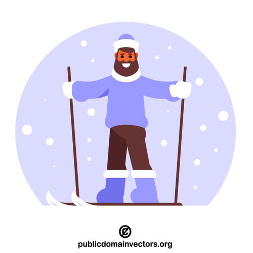 Pria bermain ski