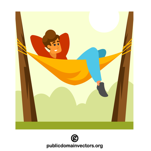 Man sleeping in a hammock